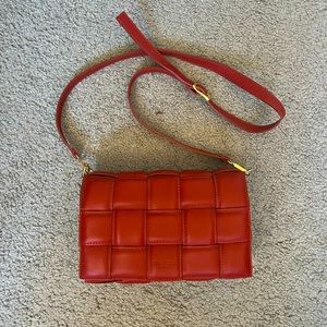 Leather Woven Crossbody Bag